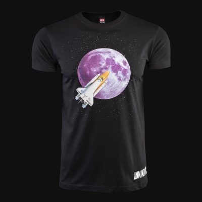 maglietta nera da uomo moon mission 2