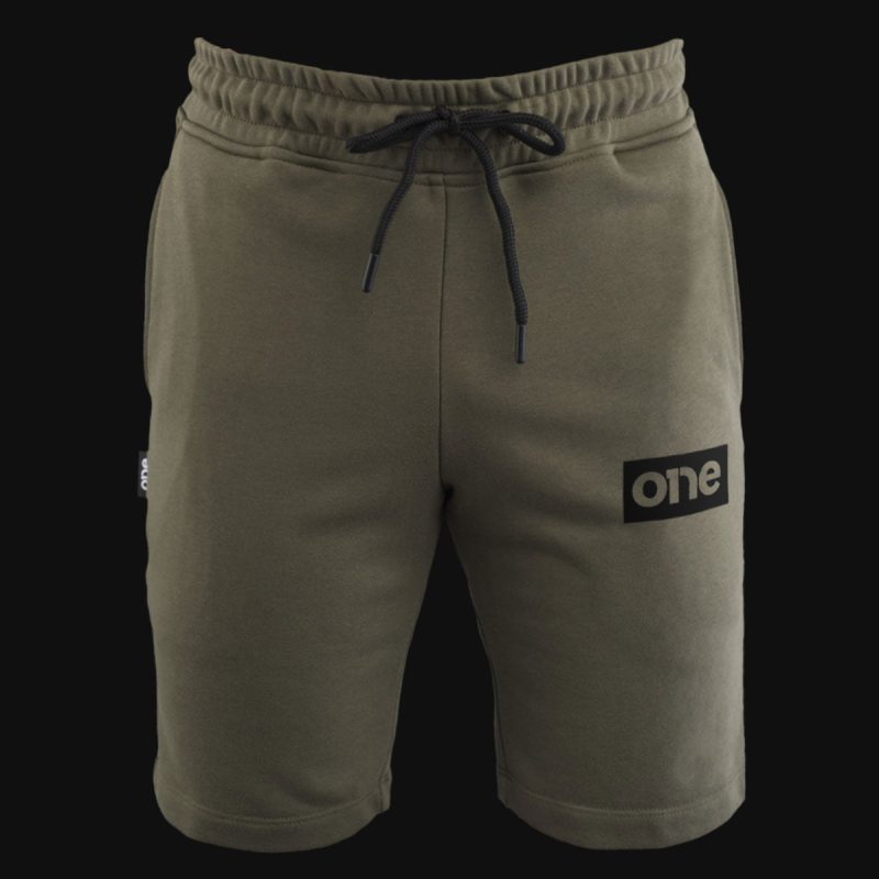 pantaloncini da uomo khaki black box logo 1