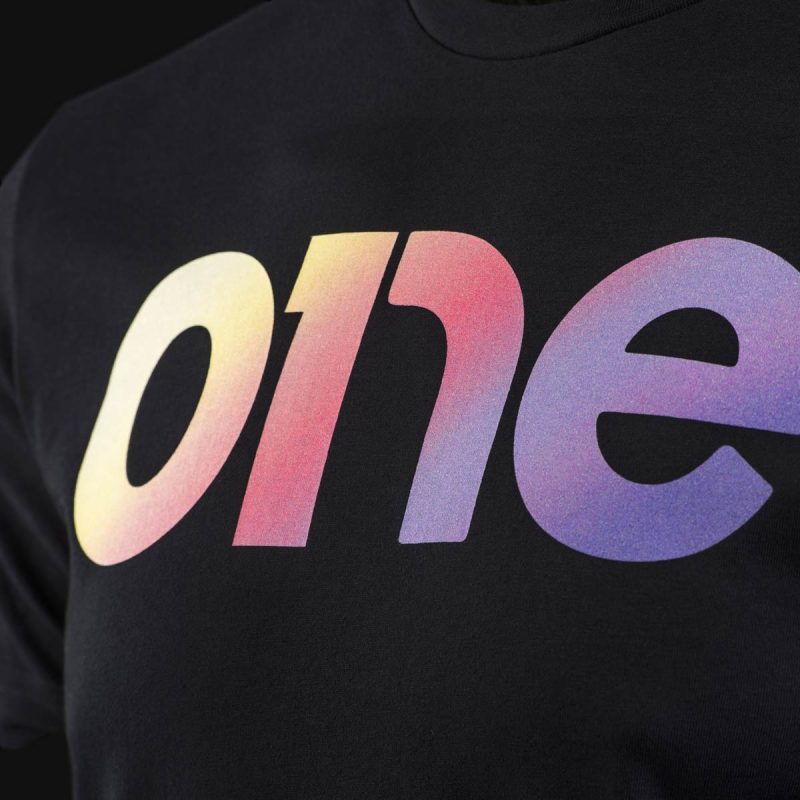 maglietta nera da uomo rainbow one