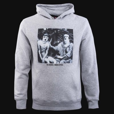 felpa grigia da uomo con cappuccio e tasca a canguro homies 3