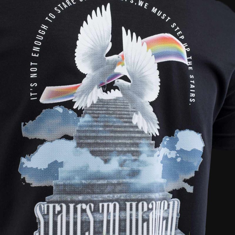 maglietta nera da uomo stairs to heaven 1