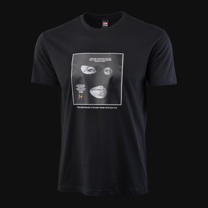 maglietta nera da uomo hidden one