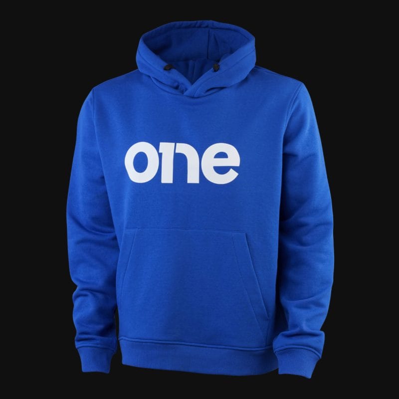 Felpa blu da uomo con cappuccio e tasca a canguro - Royal One V.02 - 02