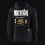 felpa nera da uomo con cappuccio mcp one 2