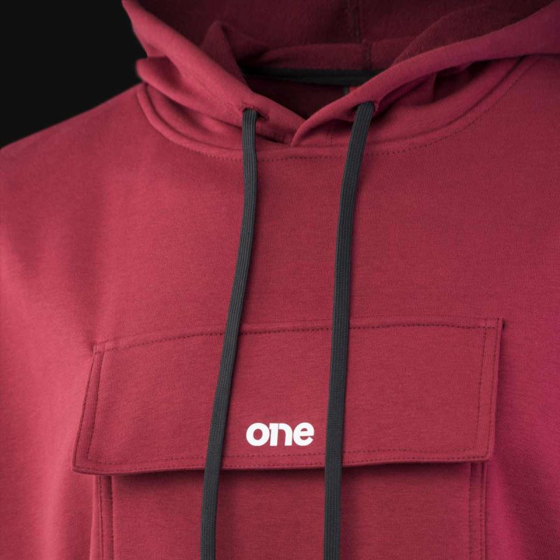 felpa da uomo bordeaux senza maniche oxblood one 2