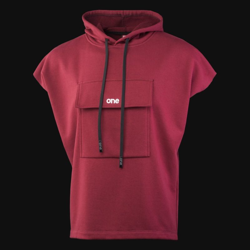 felpa da uomo bordeaux senza maniche oxblood one 3