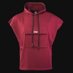 felpa da uomo bordeaux senza maniche oxblood one 4