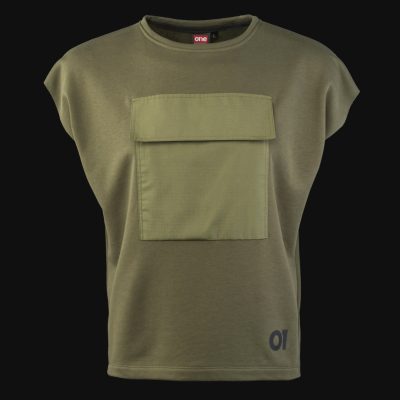 felpa da uomo kaki senza maniche khaki tech 3