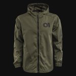 giacca a vento da uomo con cerniera khaki o5