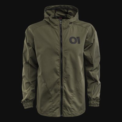 giacca a vento da uomo con cerniera khaki o5