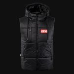 gilet da uomo nero con cappuccio tech one 4