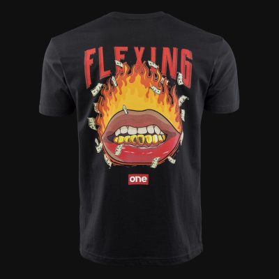 maglietta nera da uomo flexing 4