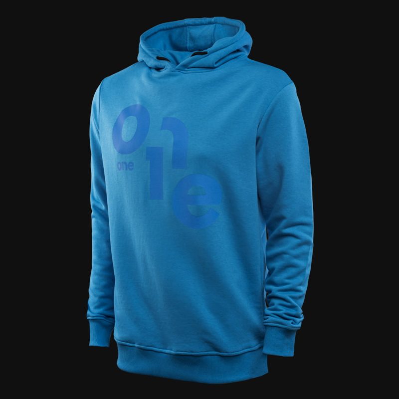 felpa blu da uomo con cappuccio blue one 2