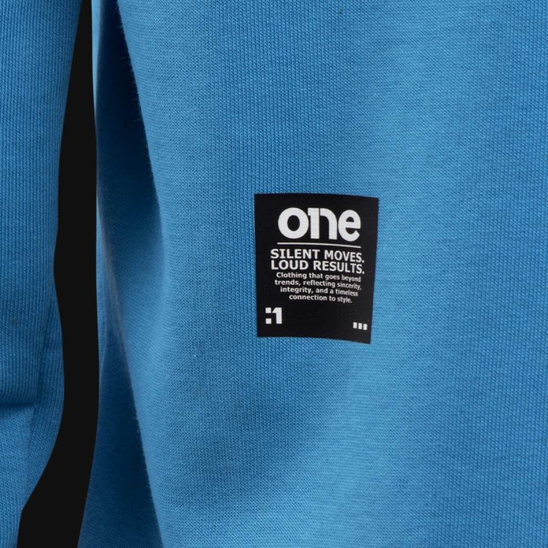 felpa blu da uomo con cappuccio blue one 3