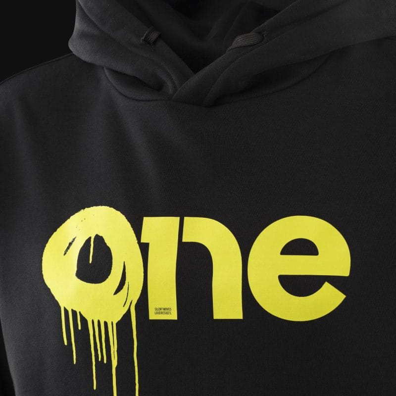 Felpa nera da uomo con cappuccio - Electric One - 02