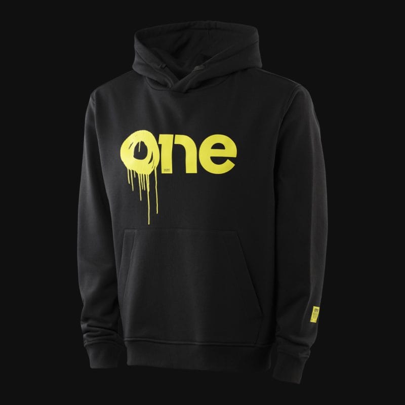 Felpa nera da uomo con cappuccio - Electric One - 03