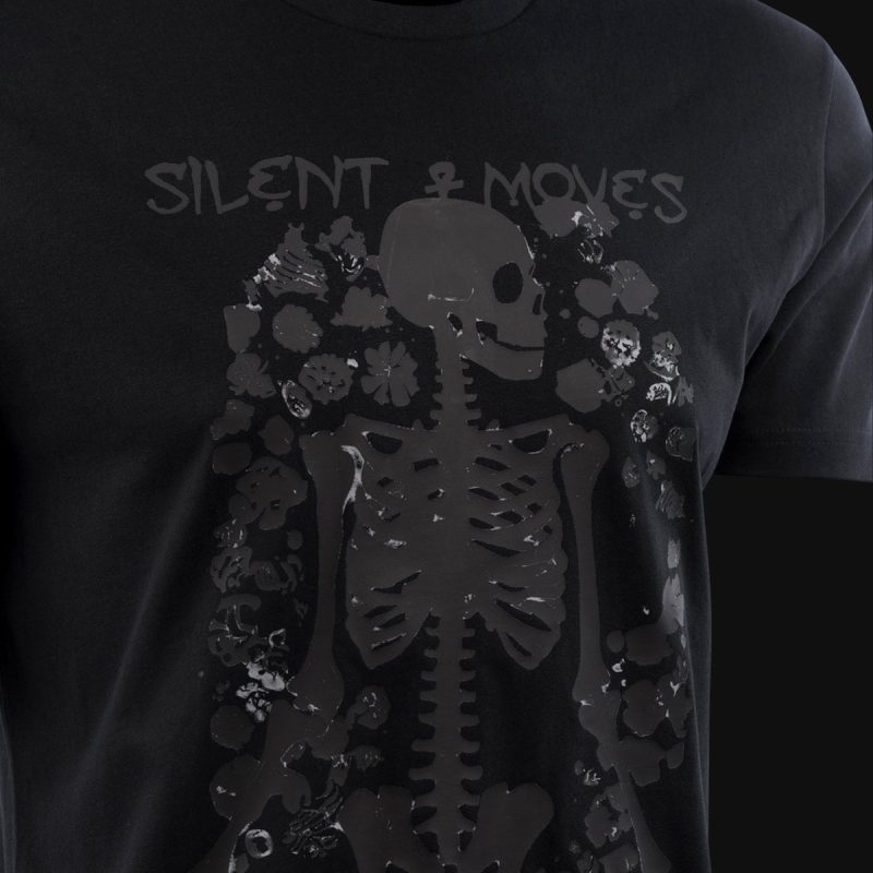 maglietta nera da uomo silent moves
