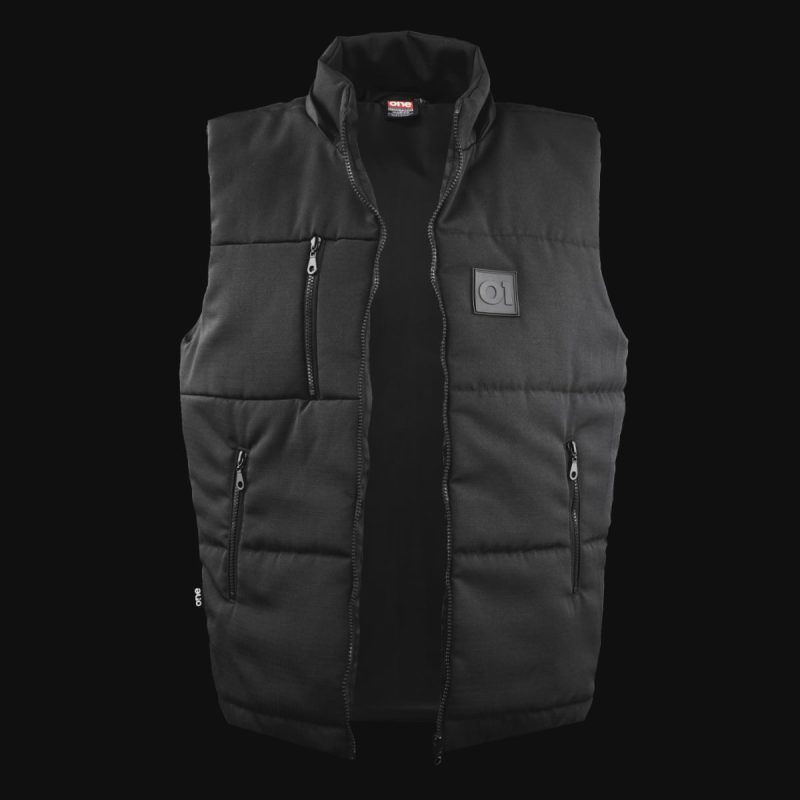 gilet da uomo nero con cappuccio rimovibile o1 black 1