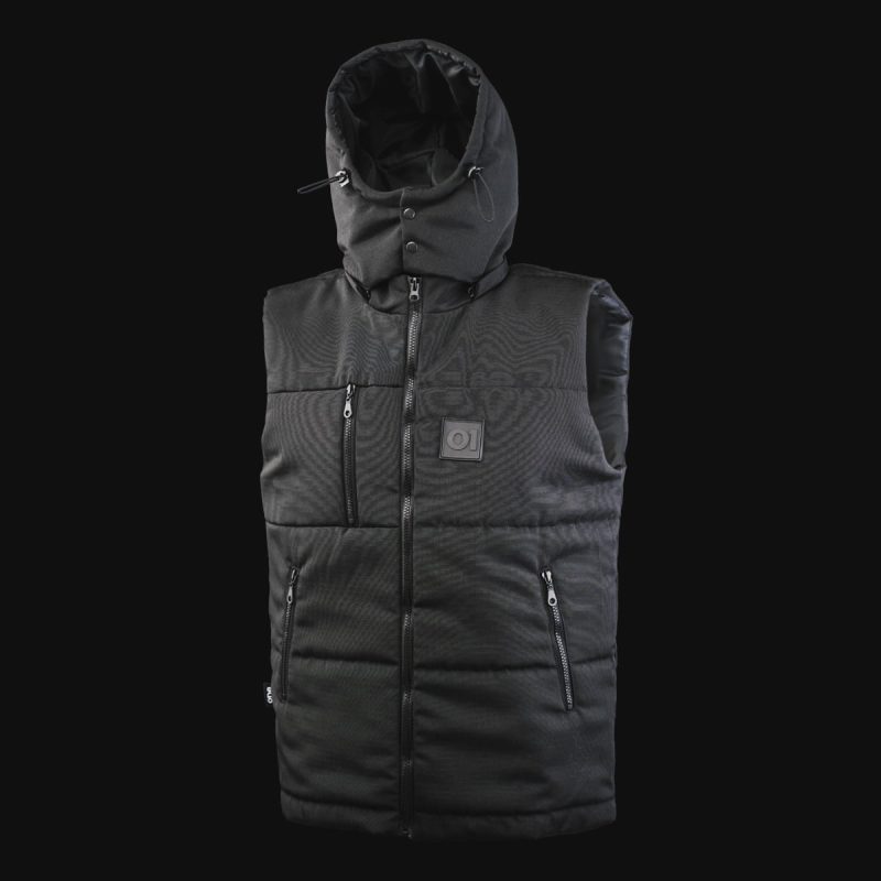 gilet da uomo nero con cappuccio rimovibile o1 black 12