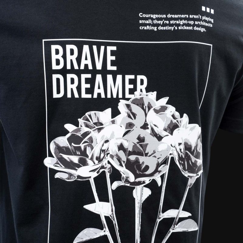 maglietta nera da uomo brave dreamer 1