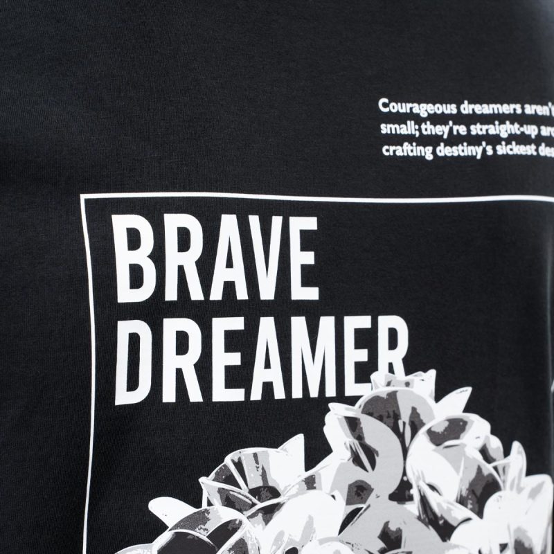 maglietta nera da uomo brave dreamer 3