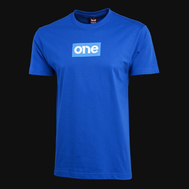 maglietta blu da uomo blue box logo 1