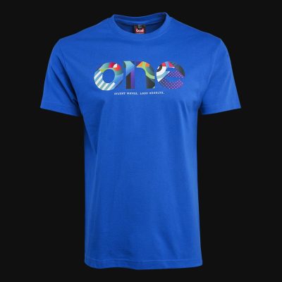 maglietta blu da uomo multicolor one 3