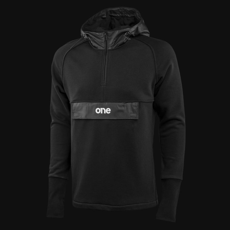 felpa da uomo nera con cappuccio stealth tech one 7