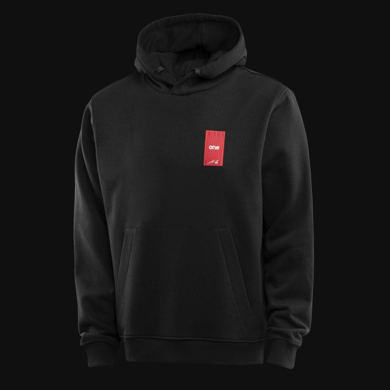 Schwarzes Herren Hoodie signature one 02