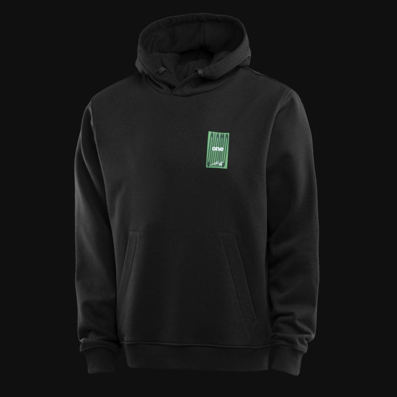 Schwarzes Herren Hoodie signature one v02 02