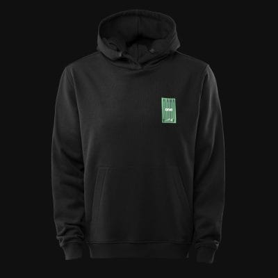 Schwarzes Herren Hoodie signature one v02