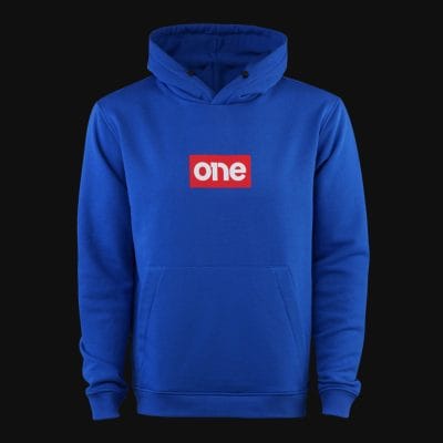 Felpa blu da uomo con cappuccio e tasca a canguro - Scarlet One