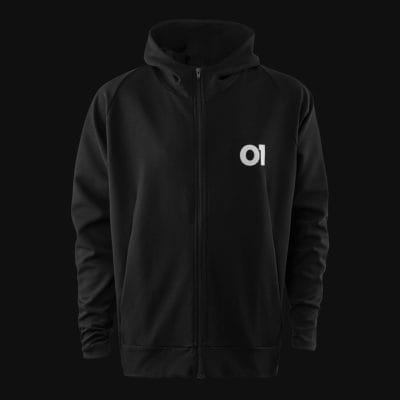 Felpa da uomo con cappuccio e zip - Obsidian O1