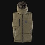 Gilet da uomo nero con cappuccio rimovibile - O1 Khaki - 03