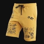 Pantaloncini da uomo gialli Rebel Sketch