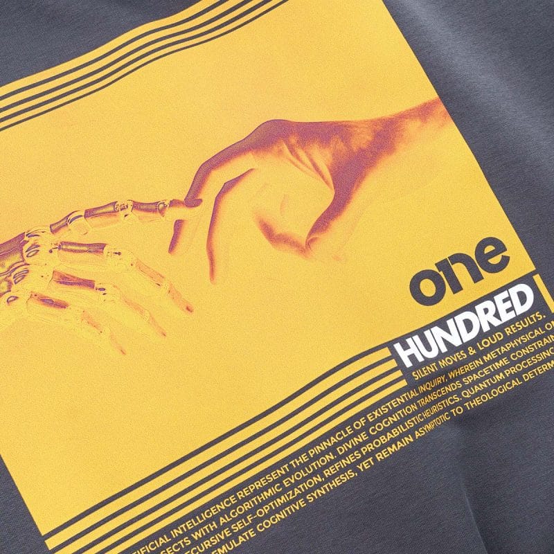 T-shirt premium da uomo grigia - God Hand Tee - 02