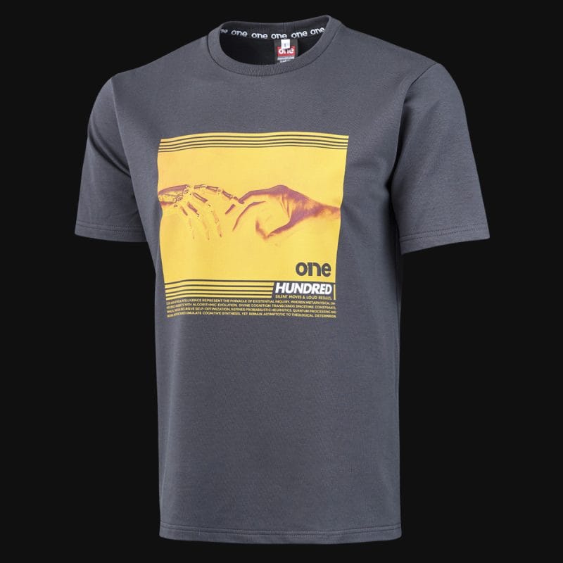 T-shirt premium da uomo grigia - God Hand Tee - 05