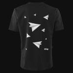 T-shirt premium da uomo nera - Paper Flight - 04