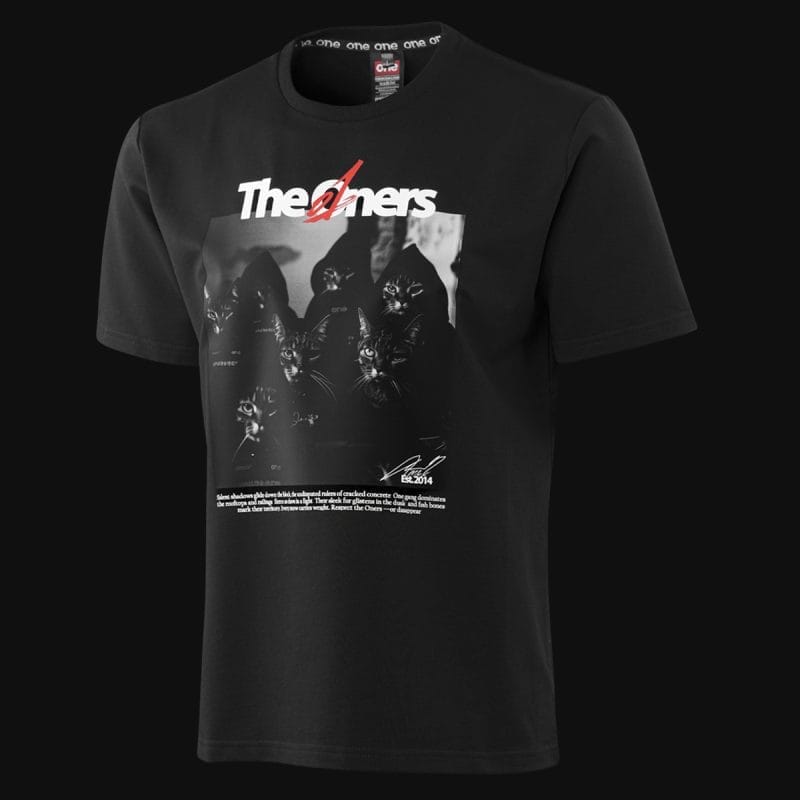 T-shirt premium da uomo nera - The Oners - 02