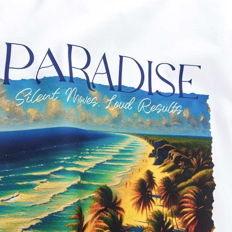 T-shirt Regular Fit da uomo bianca - Paradise One - 08