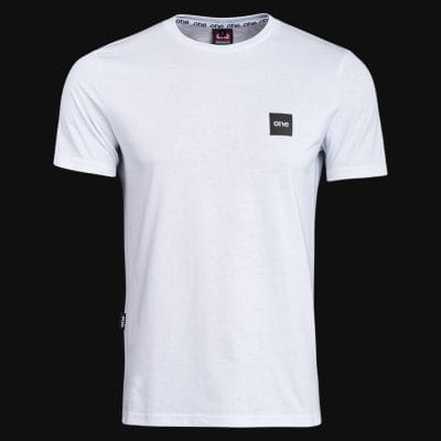 T-shirt Slim Fit da uomo bianca - Box One White