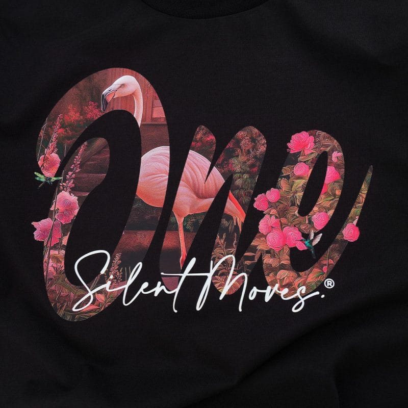 T-shirt da donna nera Flamingo Whisper - 02