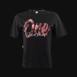 T-shirt da donna nera Flamingo Whisper