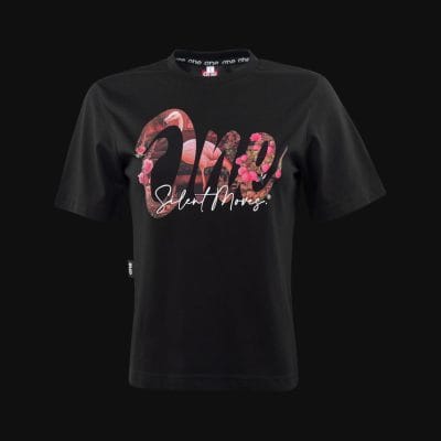 T-shirt da donna nera Flamingo Whisper