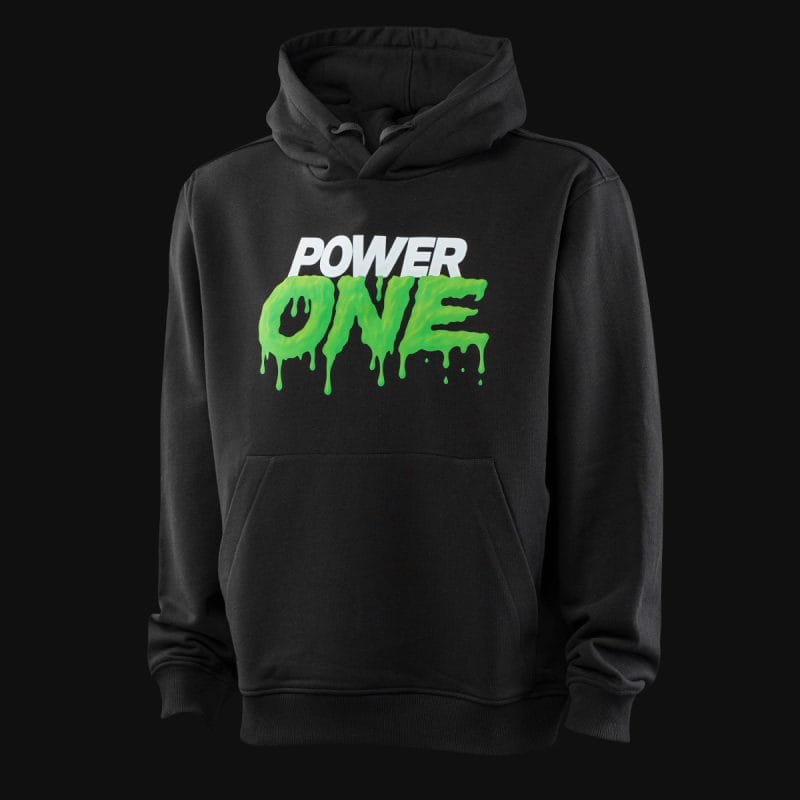 Felpa con cappuccio da uomo nera - Power One - 05