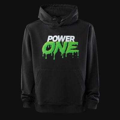 Felpa con cappuccio da uomo nera - Power One