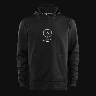 Felpa sportiva con cappuccio da uomo nera - One Active