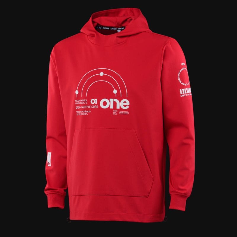 Felpa sportiva con cappuccio da uomo rossa - Red Pulse - 03