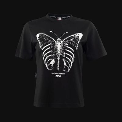 T-shirt da donna nera Silent Wings